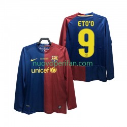 Maglie da Calcio FC Barcelona ETO O 9 Champions League 2009 Retro Uomo Prima Tenuta 2008 Maniche Lunghe