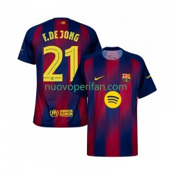 Maglie da Calcio FC Barcelona Frenkie de Jong 21 Champions League Uomo Prima Tenuta 2025-2026 Maniche Corte