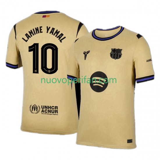 Maglie da Calcio FC Barcelona Lamine Yamal 10 UCL Uomo Trasferta Tenuta 2025-2026 Maniche Corte