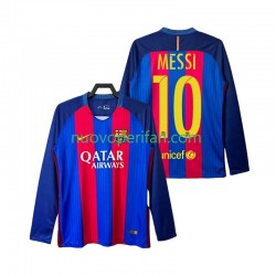 Maglie da Calcio FC Barcelona Lionel Messi 10 2016 2017 Retro Uomo Prima Tenuta Maniche Lunghe