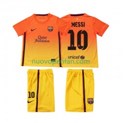 Maglie da Calcio FC Barcelona Lionel Messi 10 2012 2013 Retro Bambino Trasferta Tenuta Maniche Corte