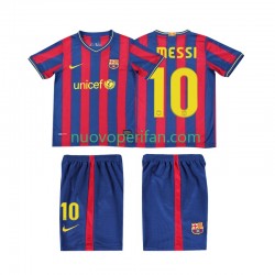 Maglie da Calcio FC Barcelona Lionel Messi 10 2009 Retro Bambino Prima Tenuta 2010 Maniche Corte