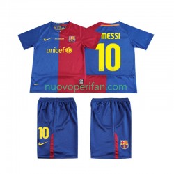 Maglie da Calcio FC Barcelona Lionel Messi 10 Champions League 2009 Retro Bambino Prima Tenuta 2008 Maniche Corte