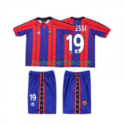 Maglie da Calcio FC Barcelona Lionel Messi 19 1997 Retro Bambino Prima Tenuta 1998 Maniche Corte