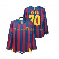 Maglie da Calcio FC Barcelona Lionel Messi 30 2005 Retro Uomo Prima Tenuta 2006 Maniche Lunghe
