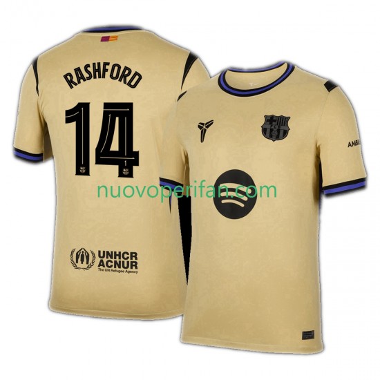 Maglie da Calcio FC Barcelona Marcus Rashford 14 UCL Uomo Trasferta Tenuta 2025-2026 Maniche Corte