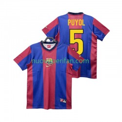 Maglie da Calcio FC Barcelona PUYOL 5 Retro Uomo Prima Tenuta 1998 1999 Maniche Corte