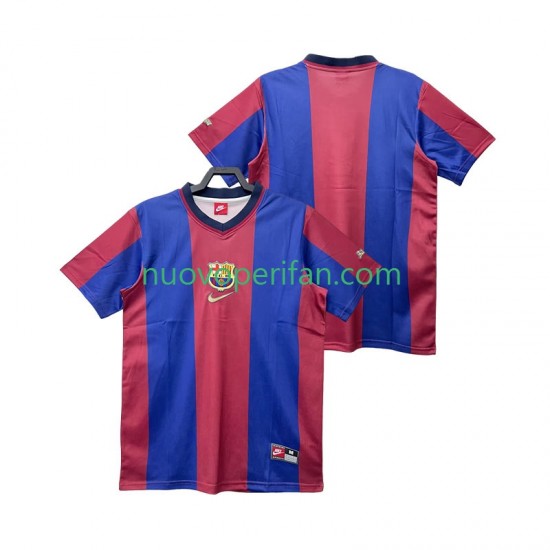Maglie da Calcio FC Barcelona Retro Uomo Prima Tenuta 1998 1999 Maniche Corte