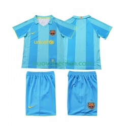 Maglie da Calcio FC Barcelona 2007 Retro Bambino Trasferta Tenuta 2008 Maniche Corte