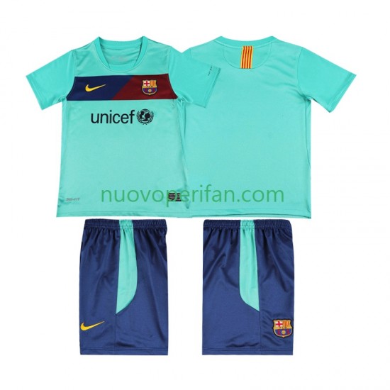 Maglie da Calcio FC Barcelona Retro Bambino Trasferta Tenuta 2011 2010 Maniche Corte