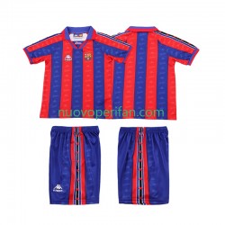 Maglie da Calcio FC Barcelona 1996 1997 Retro Bambino Prima Tenuta Maniche Corte