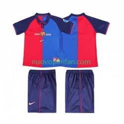 Maglie da Calcio FC Barcelona 2000 Retro Bambino Prima Tenuta 1999 Maniche Corte