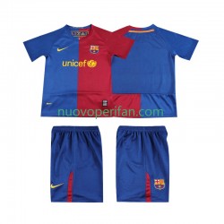 Maglie da Calcio FC Barcelona 2009 Retro Bambino Prima Tenuta 2008 Maniche Corte