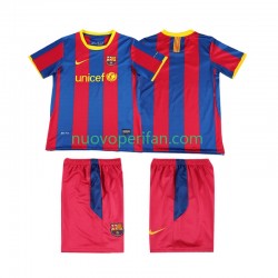 Maglie da Calcio FC Barcelona Retro Bambino Prima Tenuta 2011 2010 Maniche Corte