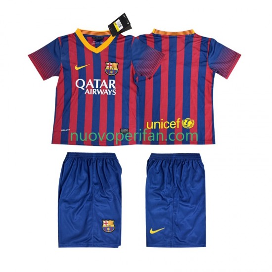 Maglie da Calcio FC Barcelona 2013 2014 Retro Bambino Prima Tenuta Maniche Corte