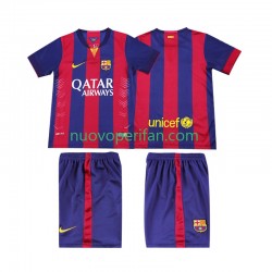 Maglie da Calcio FC Barcelona 2014 2015 Retro Bambino Prima Tenuta Maniche Corte
