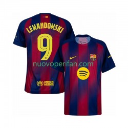 Maglie da Calcio FC Barcelona Robert Lewandowski 9 Champions League Uomo Prima Tenuta 2025-2026 Maniche Corte