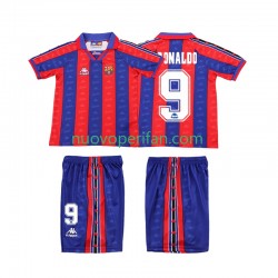 Maglie da Calcio FC Barcelona Ronaldo 1996 1997 Retro Bambino Prima Tenuta Maniche Corte