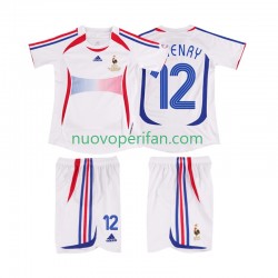 Maglie da Calcio Francia Henry 12 Retro Bambino Trasferta Tenuta 2006 Maniche Corte