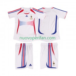 Maglie da Calcio Francia Retro Bambino Trasferta Tenuta 2006 Maniche Corte
