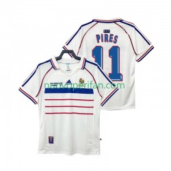 Maglie da Calcio Francia PIRES 11 Retro Uomo Trasferta Tenuta 1998 Maniche Corte