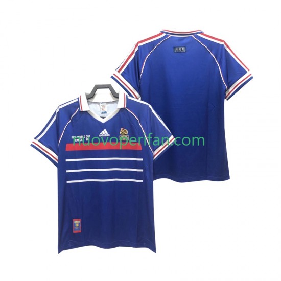 Maglie da Calcio Francia Retro Uomo Prima Tenuta 1998 Maniche Corte
