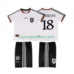 Maglie da Calcio Germania KLINSMANN 18 1996 Retro Bambino Prima Tenuta Maniche Corte