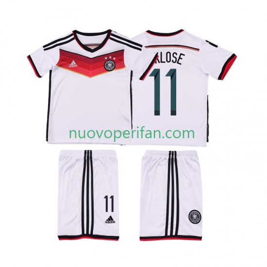 Maglie da Calcio Germania KLOSE 11 2014 Retro Bambino Prima Tenuta Maniche Corte