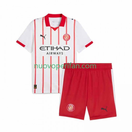 Maglie da Calcio Girona Bambino Prima Tenuta 2025-2026 Maniche Corte