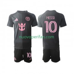Maglie da Calcio Inter Miami Lionel Messi 10 Bambino Trasferta Tenuta 2025 Maniche Corte