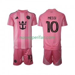 Maglie da Calcio Inter Miami Lionel Messi 10 Bambino Prima Tenuta 2025 Maniche Corte