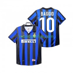 Maglie da Calcio Inter Milan BAGGIO 10 Retro Uomo Prima Tenuta 1998 1999 Maniche Corte