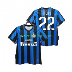 Maglie da Calcio Inter Milan MILITO 22 2009 Retro Uomo Prima Tenuta 2010 Maniche Corte