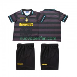 Maglie da Calcio Inter Milan 1997 Retro Bambino Alternativa Tenuta 1998 Maniche Corte