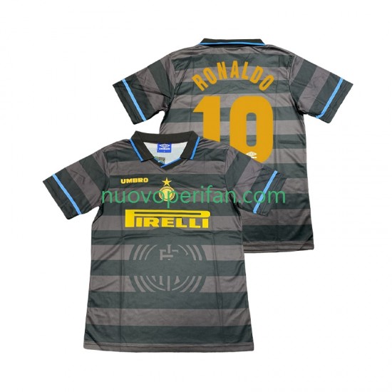 Maglie da Calcio Inter Milan Ronaldo 10 1997 Retro Uomo Alternativa Tenuta 1998 Maniche Corte