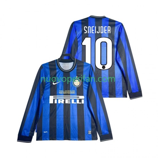 Maglie da Calcio Inter Milan SNEIJDER 10 2009 Retro Uomo Prima Tenuta 2010 Maniche Lunghe