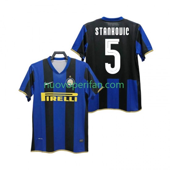 Maglie da Calcio Inter Milan STANKOVIC 5 Champions League 2009 Retro Uomo Prima Tenuta 2008 Maniche Corte