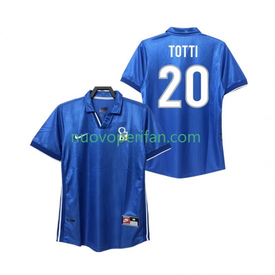 Maglie da Calcio Italia Totti 20 Retro Uomo Prima Tenuta 1998 Maniche Corte