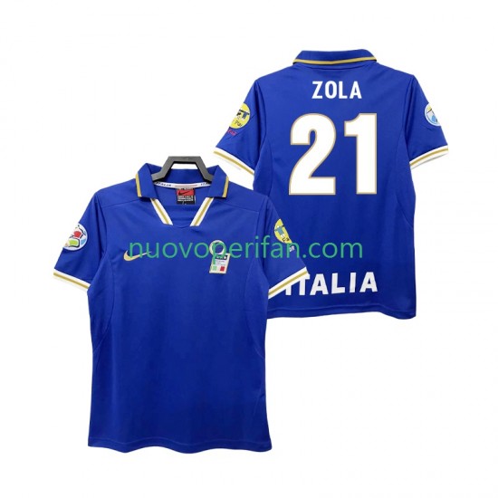 Maglie da Calcio Italia ZOLA 21 1996 Retro Uomo Prima Tenuta Maniche Corte