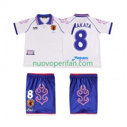 Maglie da Calcio Giappone NAKATA 8 Retro Bambino Trasferta Tenuta 1998 Maniche Corte