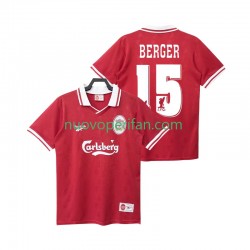 Maglie da Calcio Liverpool BERGER 15 1996 Retro Uomo Prima Tenuta 1998 Maniche Corte