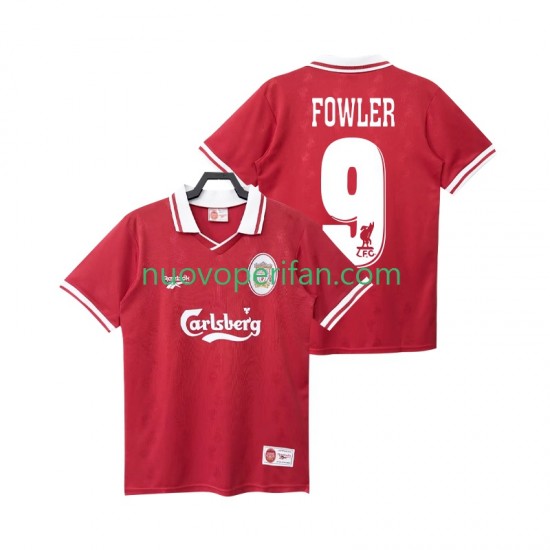 Maglie da Calcio Liverpool FOWLER 9 1996 Retro Uomo Prima Tenuta 1998 Maniche Corte