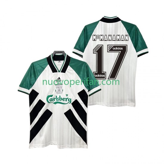 Maglie da Calcio Liverpool MCMANAMAN 17 1993 1995 Retro Uomo Trasferta Tenuta Maniche Corte