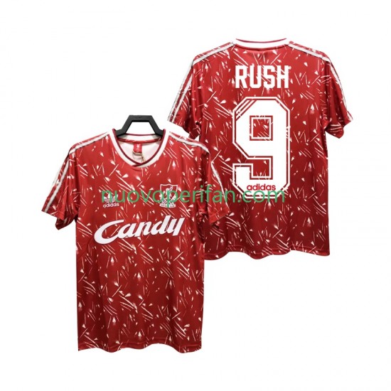 Maglie da Calcio Liverpool Rush 9 1989 1991 Retro Uomo Prima Tenuta Maniche Corte