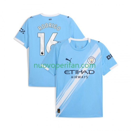Maglie da Calcio Manchester City Rodrigo Hernandez 16 Uomo Prima Tenuta 2025-2026 Maniche Corte