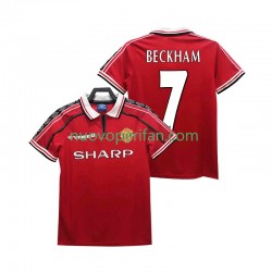 Maglie da Calcio Manchester United BECKHAM 7 Retro Uomo Prima Tenuta 1998 1999 Maniche Corte