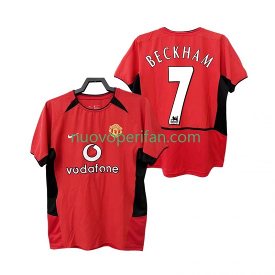 Maglie da Calcio Manchester United BECKHAM 7 Retro Uomo Prima Tenuta 2004 2002 Maniche Corte
