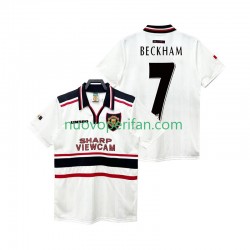 Maglie da Calcio Manchester United Beckham 7 Retro Uomo Trasferta Tenuta 1998 1999 Maniche Corte