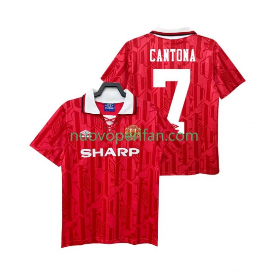 Maglie da Calcio Manchester United CANTONA 7 1992 Retro Uomo Prima Tenuta 1994 Maniche Corte