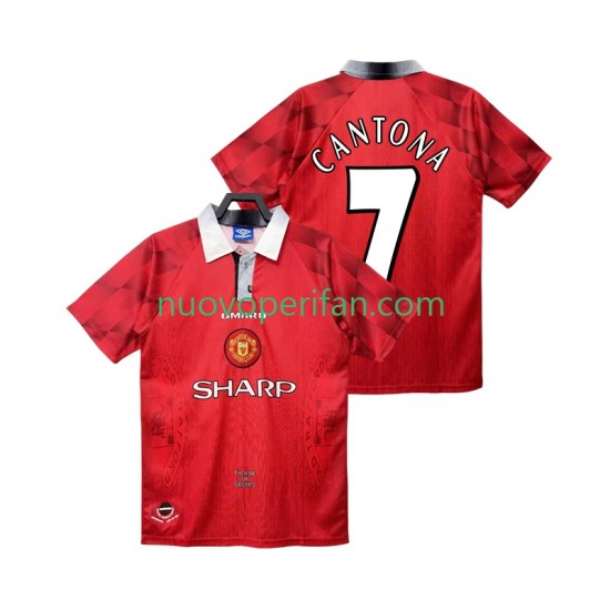Maglie da Calcio Manchester United CANTONA 7 1996 1997 Retro Uomo Prima Tenuta Maniche Corte
